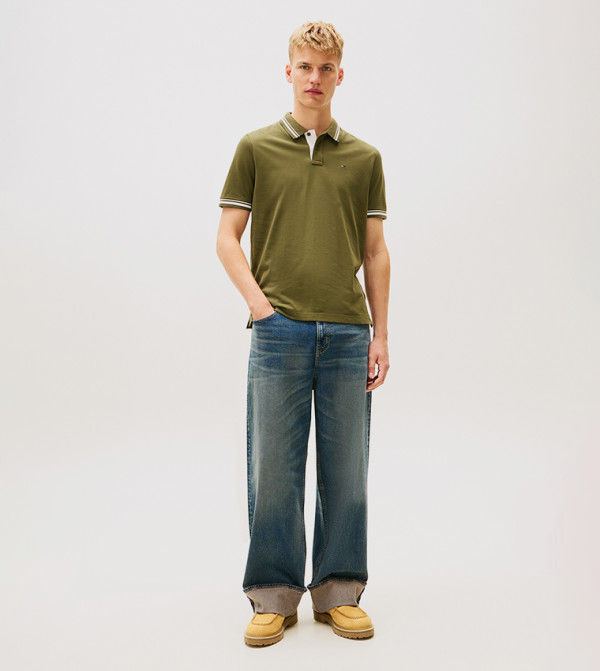 Tommy Jeans TOMMY JEANS - Green Polo T-shirts