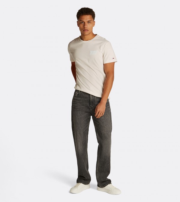 Tommy Jeans TOMMY JEANS - Off White Round Neck T-Shirts