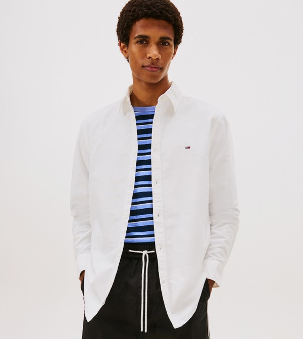 Tommy Jeans  Shirts - Ecru Long Sleeves