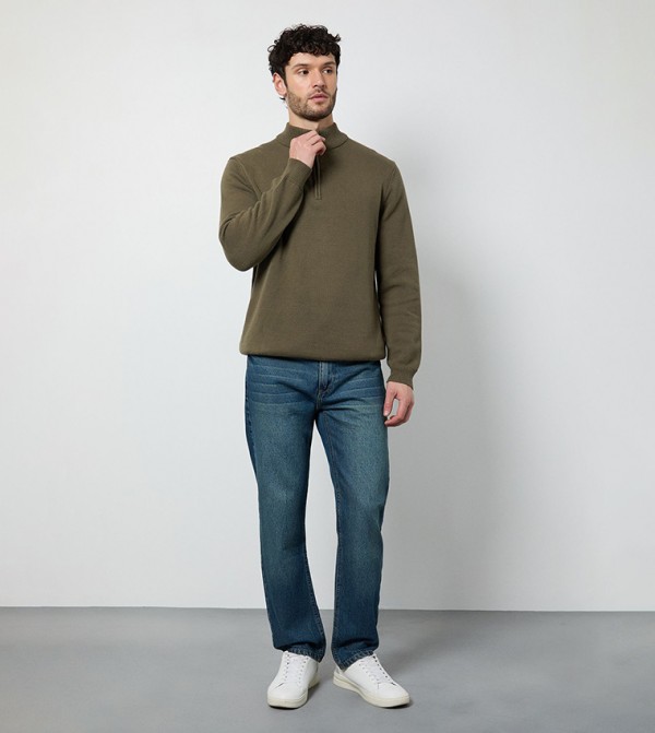 Maine Maine - Khaki Turtle neck Sweaters