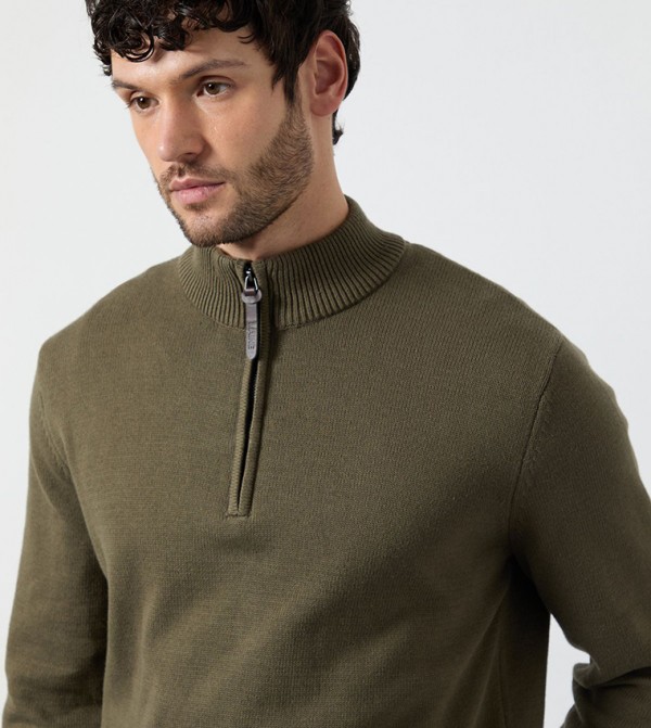 Maine Maine - Khaki Turtle neck Sweaters