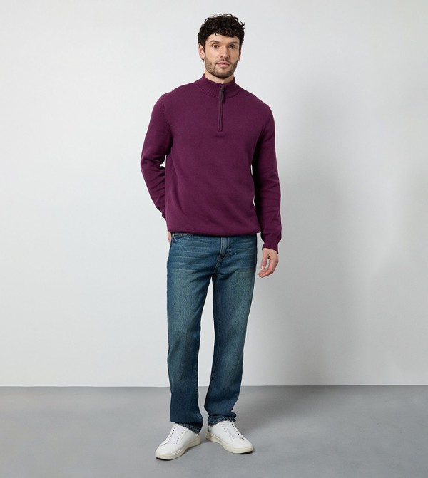 Maine Maine - Purple Turtle neck Sweaters