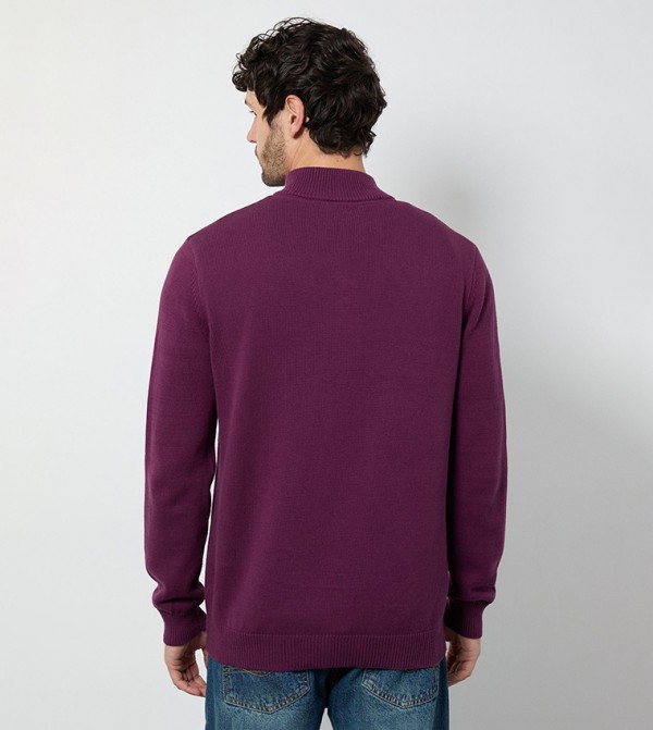 Maine Maine - Purple Turtle neck Sweaters