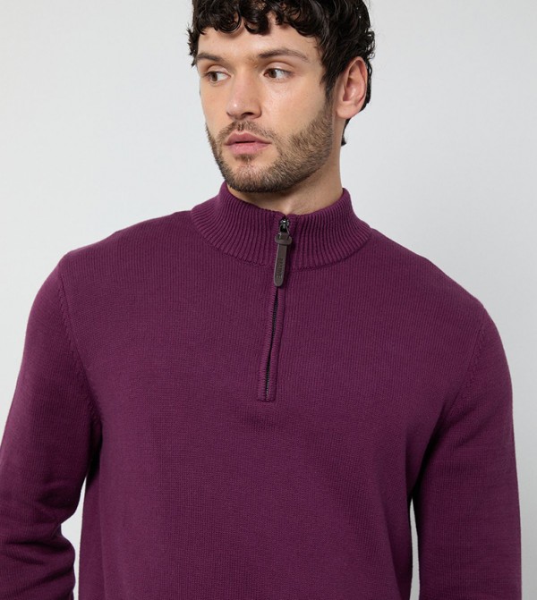 Maine Maine - Purple Turtle neck Sweaters