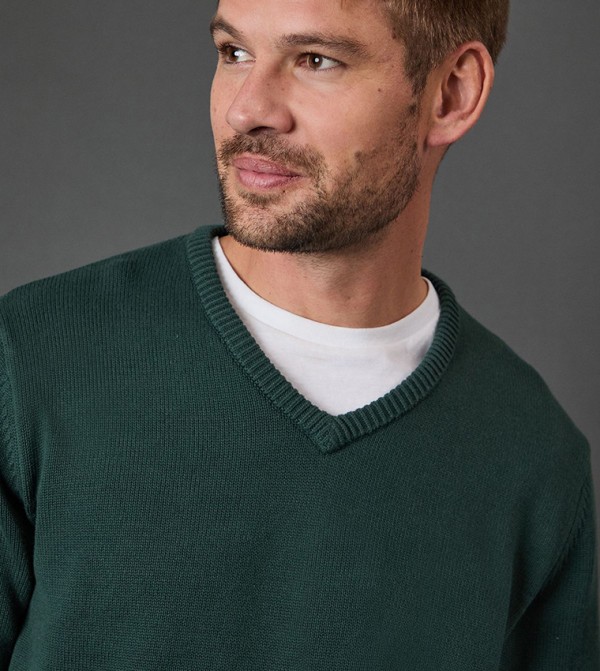 Maine Maine - Green V-neck Sweaters