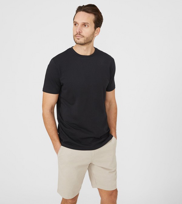 Maine Maine - Black Casual T-Shirts
