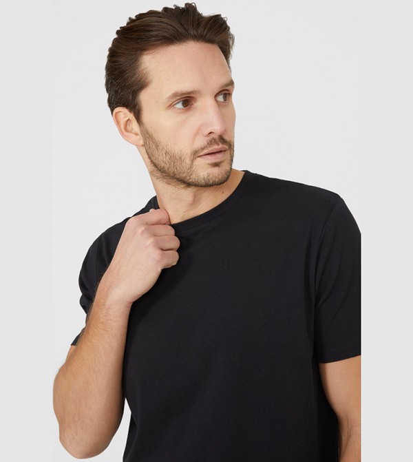 Maine Maine - Black Casual T-Shirts