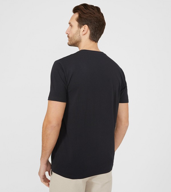Maine Maine - Black Casual T-Shirts
