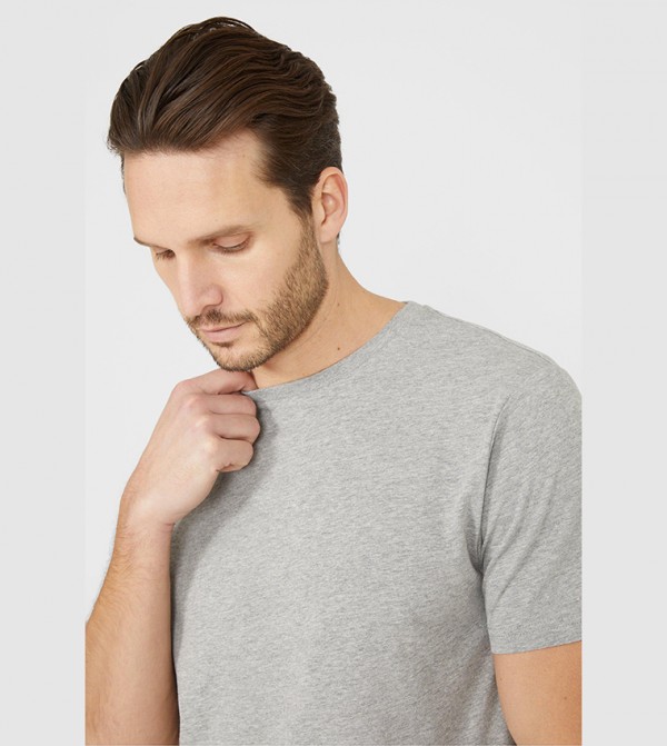 Maine Maine - Grey Casual T-Shirts
