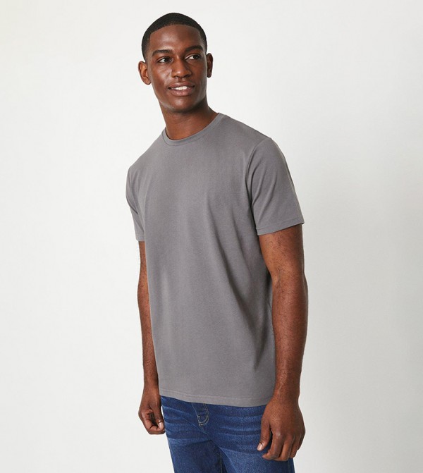 Maine Maine - Grey Casual T-Shirts