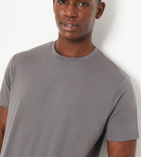 Maine Maine - Grey Casual T-Shirts