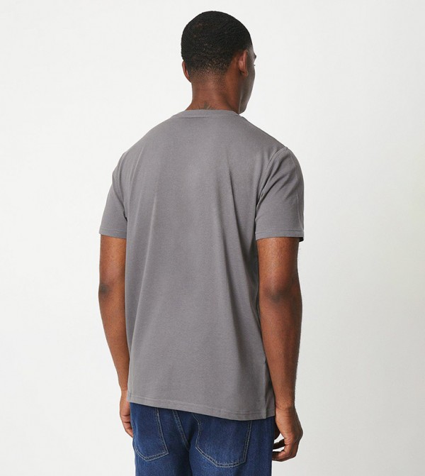 Maine Maine - Grey Casual T-Shirts