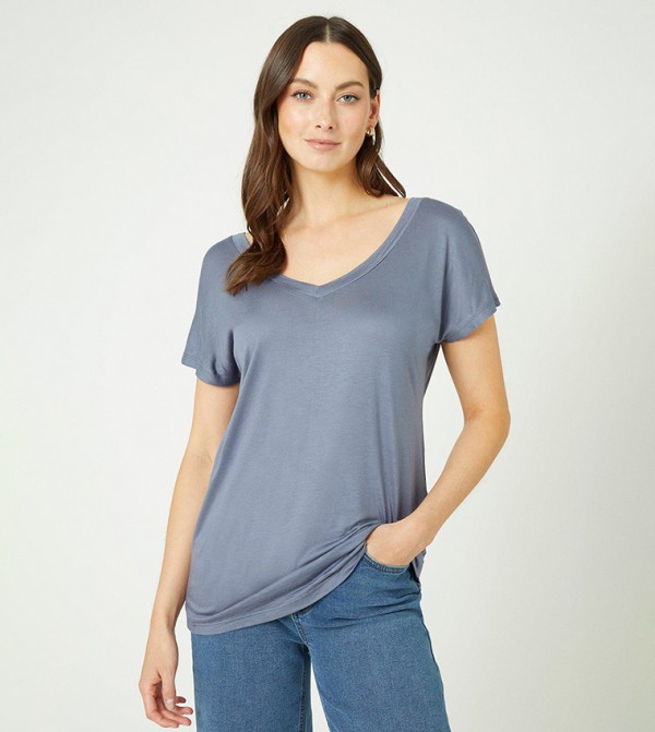 Maine  - Grey Casual T-Shirts