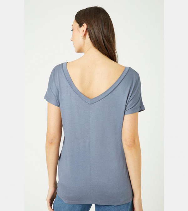 Maine  - Grey Casual T-Shirts