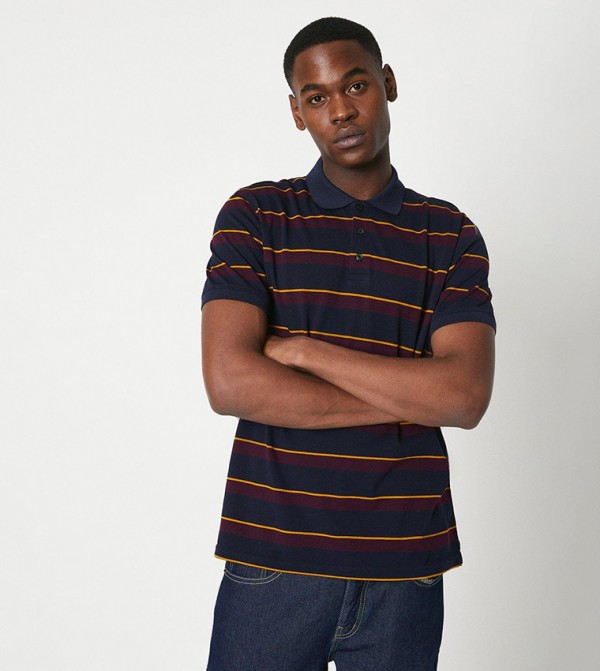 Maine Maine - Navy Polo T-shirts