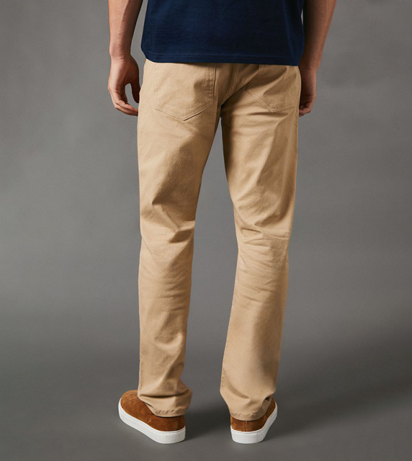 Maine - Outlet  - Beige Straight Jeans