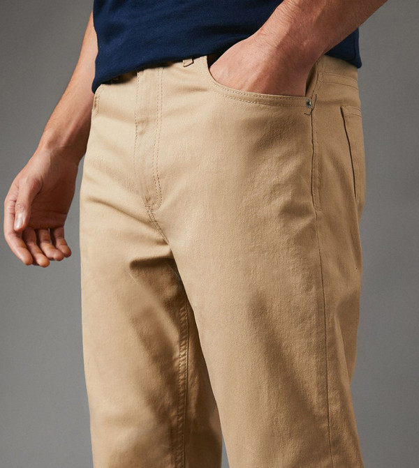 Maine - Outlet  - Beige Straight Jeans