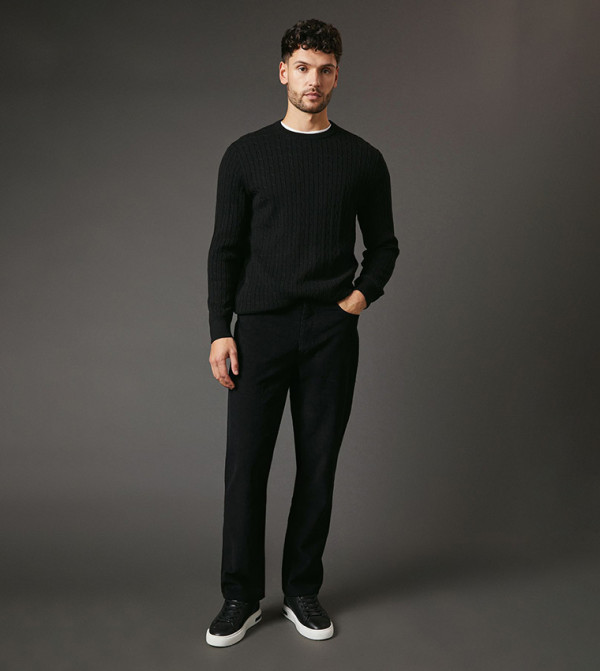 Maine  Casual Pants - Black Casual Pants