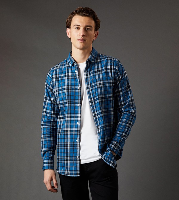 Maine Maine - Blue Casual Shirts
