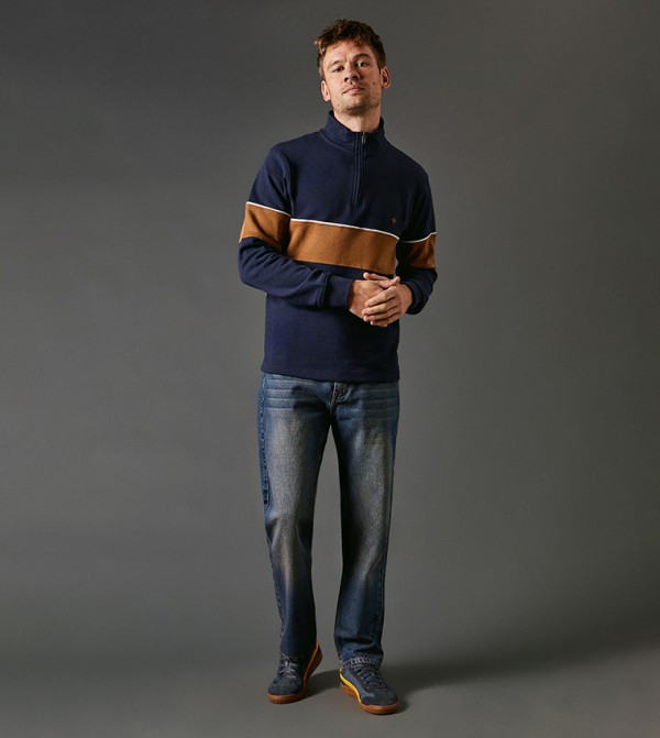 ماين  بناطيل جينز - أزرق غامق  Straight Jeans