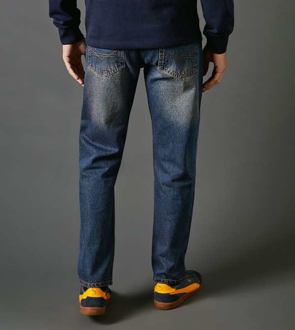 ماين  بناطيل جينز - أزرق غامق  Straight Jeans