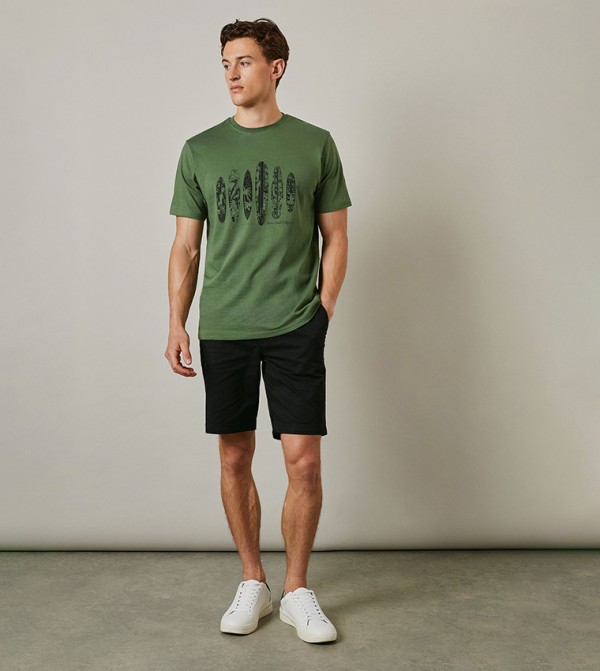 Maine  - Green Casual T-Shirts