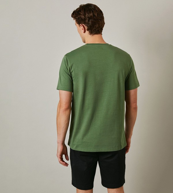Maine  - Green Casual T-Shirts