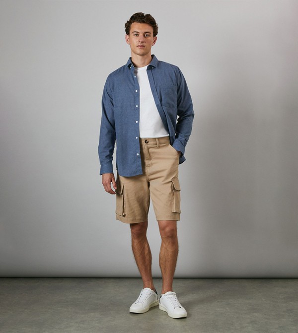 Maine  - Beige Cargo Shorts
