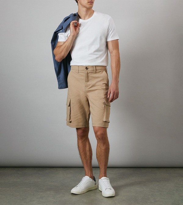 Maine  - Beige Cargo Shorts
