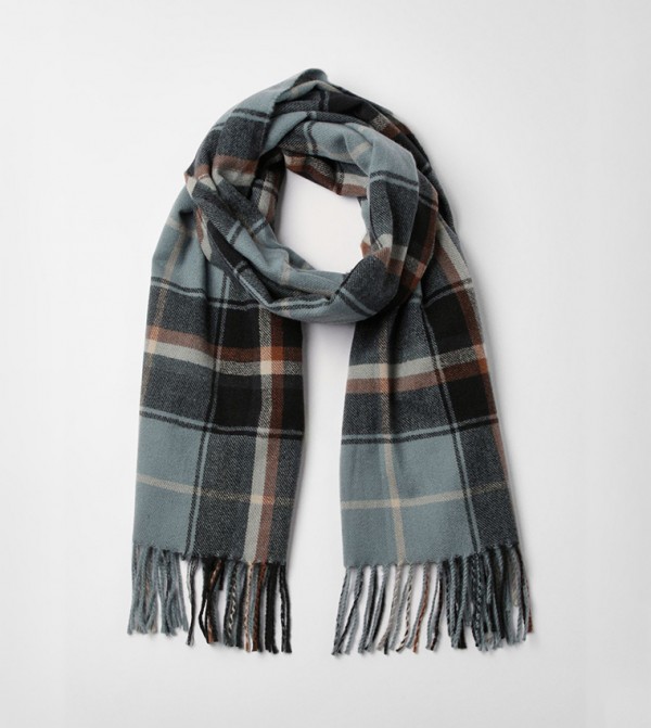 Maine Scarves - Light Blue Knitted Scarves