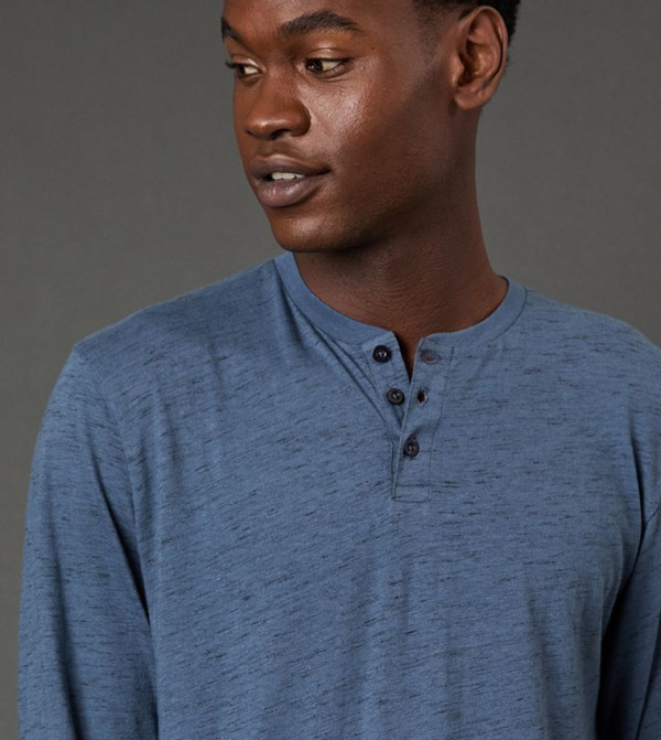 Maine Maine - Blue Round Neck T-Shirts