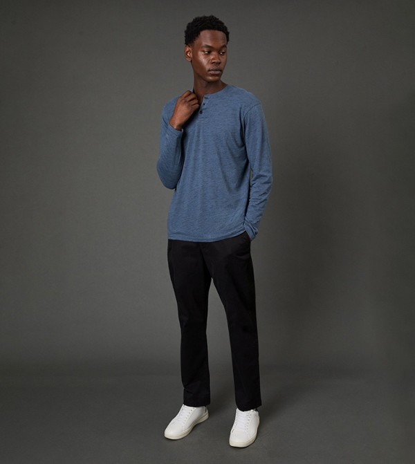 Maine Maine - Blue Round Neck T-Shirts