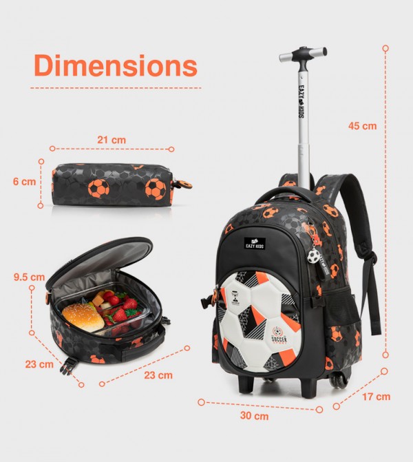 Eazy Kids Eazy Kids - Brown Trolley Backpack Set