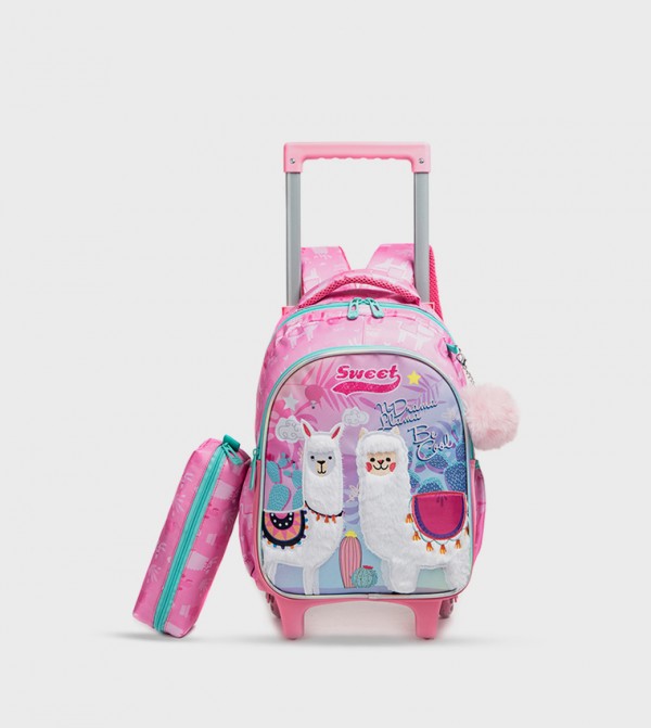 Eazy Kids Eazy Kids @ Sambox - Pink Trolley Backpack Set