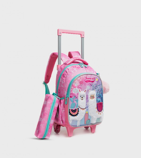 Eazy Kids Eazy Kids @ Sambox - Pink Trolley Backpack Set