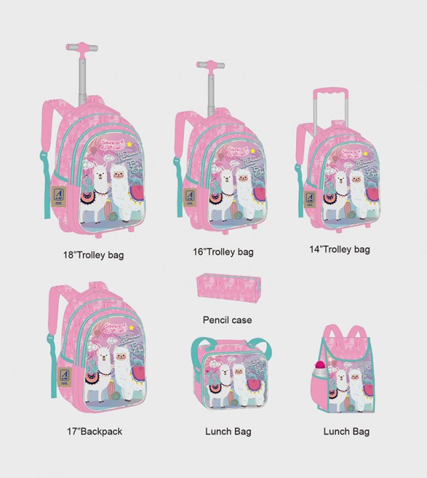 Eazy Kids Eazy Kids @ Sambox - Pink Trolley Backpack Set