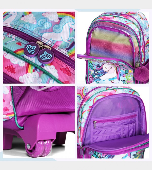 Eazy Kids  Trolley Backpack Set - Pink Backpack Set