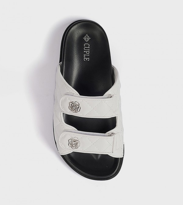 Cuple  - White Flat Sandals