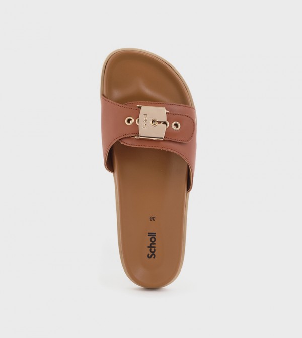 شول  - بني  Flat Sandals