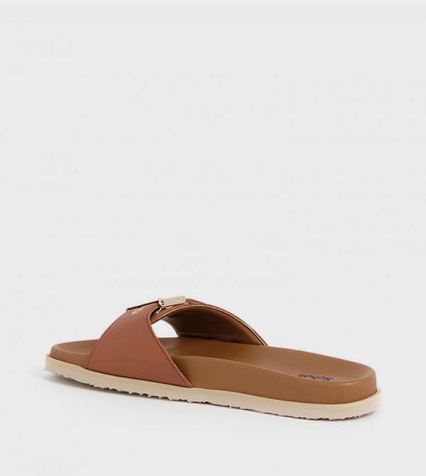 شول  - بني  Flat Sandals