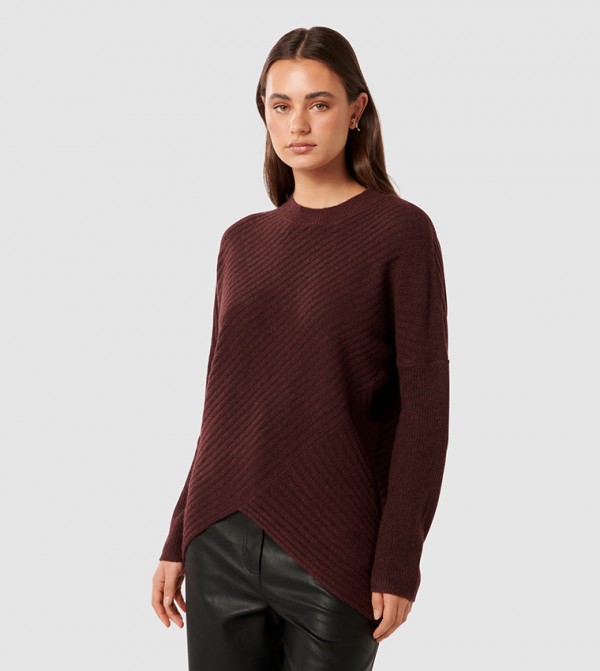 فوريفر نيو فوريفر نيو - بني  Round Neck Sweaters