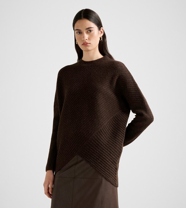 Forever New Forever New - Brown Round Neck Sweaters
