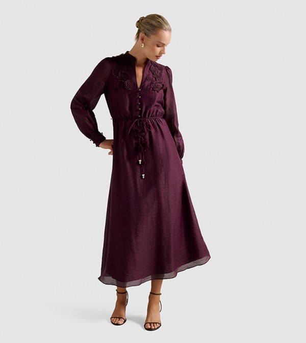 فوريفر نيو  فساتين - بورغندي Midi Dresses
