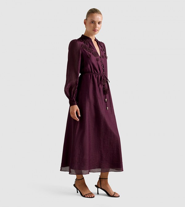 فوريفر نيو  فساتين - بورغندي Midi Dresses