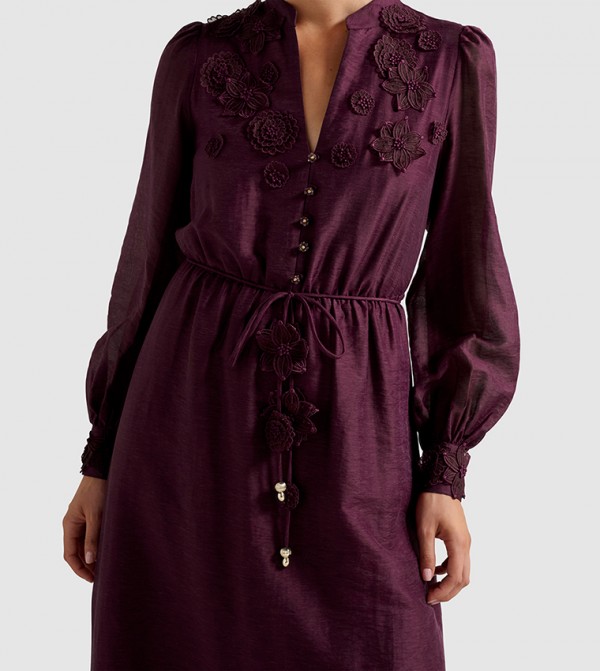 فوريفر نيو  فساتين - بورغندي Midi Dresses