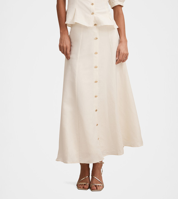 Forever New  Maxi Skirts - Beige Maxi Skirts