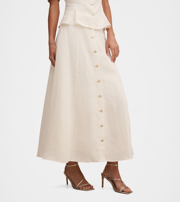 Forever New  Maxi Skirts - Beige Maxi Skirts