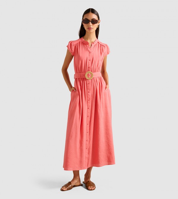 فوريفر نيو فساتين - لون مرجاني Midi Dresses