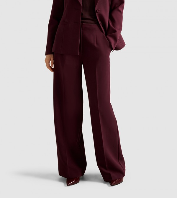 Forever New  Formal Pants - Burgundy Formal Pants