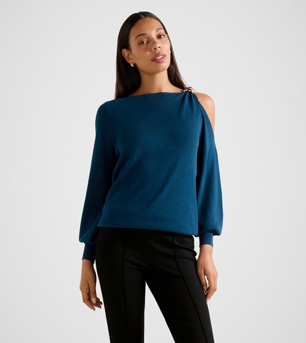 Forever New Forever New - Blue Round Neck Sweaters
